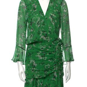 Veronica Beard Women's sz 2 Green Long-sleeved Wrap Dress